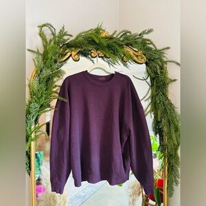Nuuds oversized large eggplant purple crewneck sweatshirt large